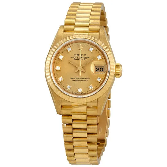 Bracelets Original Preowned Preowned Rolex Datejust Champagne Dial President Bracelet Ladies Watch 69178CDP JMS always Bracelets Original Preowned Preowned Rolex Datejust Champagne Dial President Bracelet Ladies Watch 69178CDP JMS always
