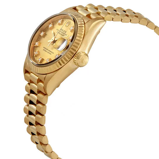 Bracelets Original Preowned Preowned Rolex Datejust Champagne Dial President Bracelet Ladies Watch 69178CDP JMS always Bracelets Original Preowned Preowned Rolex Datejust Champagne Dial President Bracelet Ladies Watch 69178CDP JMS always