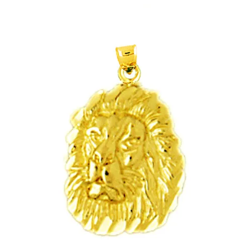 Charm Necklaces 14K Gold Lion Head Charm Goldia