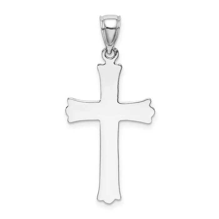 Charm Necklaces 14k White Gold Cross WStarburst Center Charm Goldia