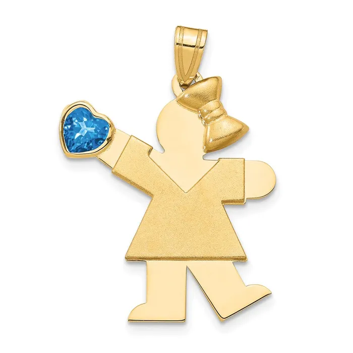 Charm Necklaces 14k Yellow Gold Girl with CZ December Birthstone Charm Goldia Charm Necklaces 14k Yellow Gold Girl with CZ December Birthstone Charm Goldia