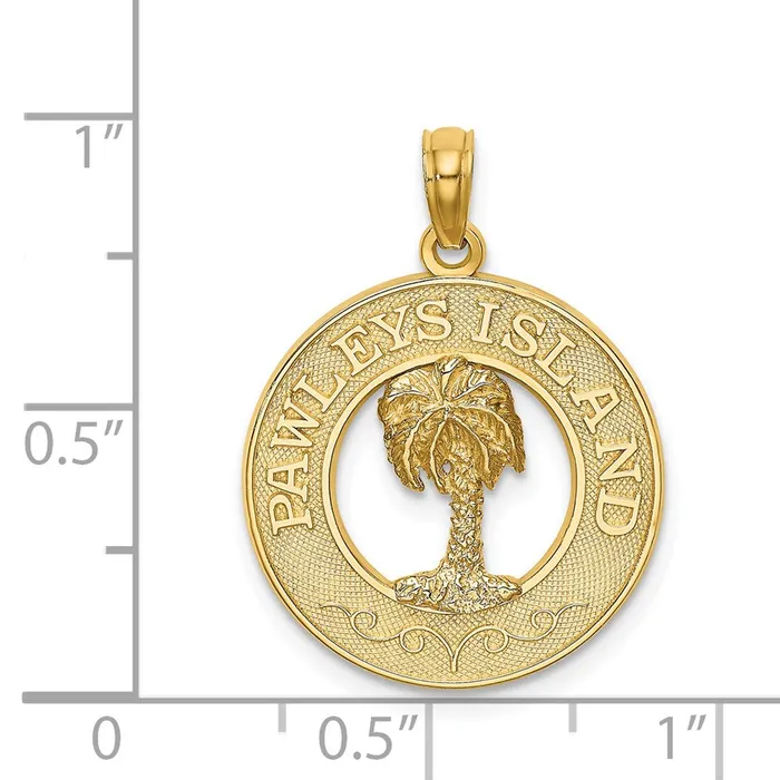 Charm Necklaces 14k Yellow Gold PAWLEYS ISLAND Palm Tree Charm Goldia