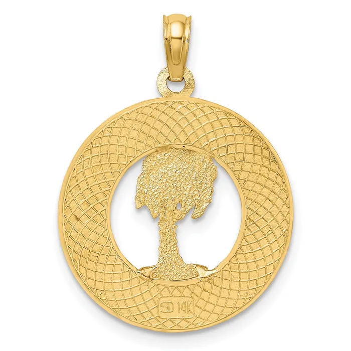 Charm Necklaces 14k Yellow Gold PAWLEYS ISLAND Palm Tree Charm Goldia