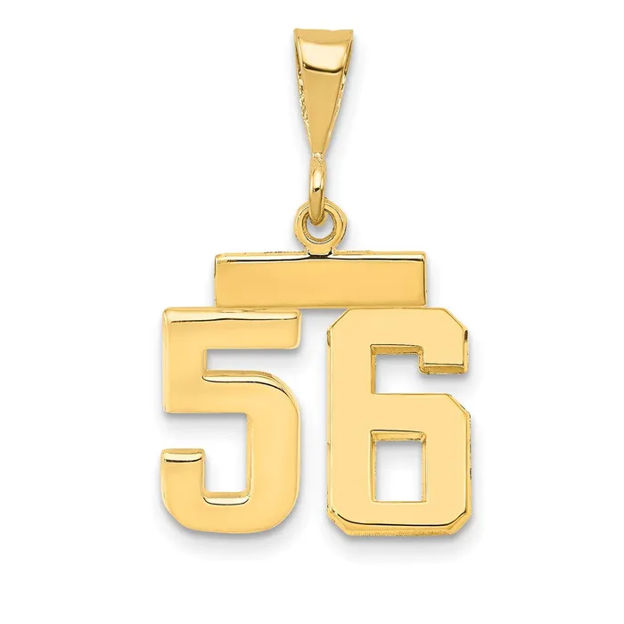 Charm Necklaces 14k Yellow Gold Small Polished Number 56 Charm Goldia