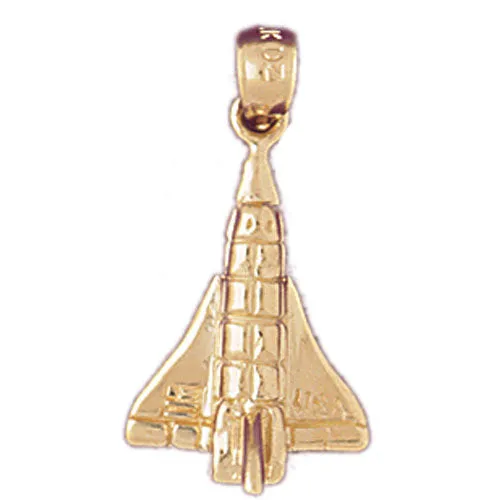 Charm Necklaces Goldia 14K Gold USA Space Craft Charm