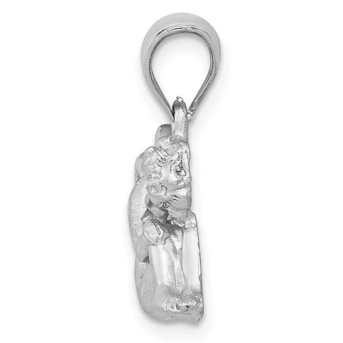 Charm Necklaces Goldia 14k White Gold Satin Angel Charm
