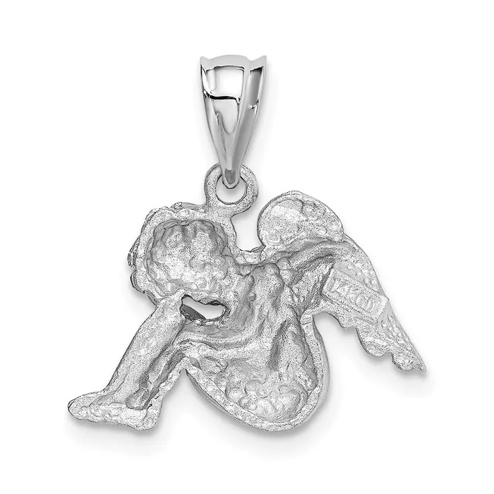 Charm Necklaces Goldia 14k White Gold Satin Angel Charm