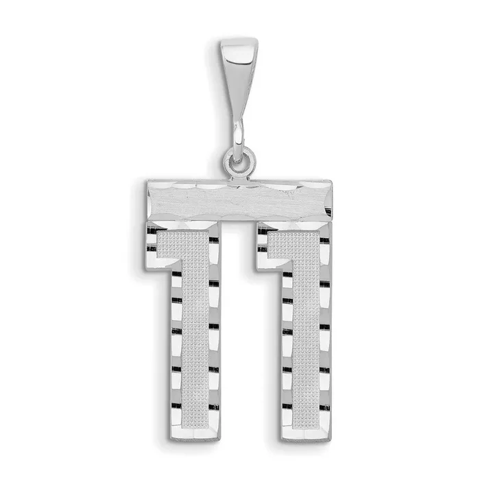 Charm Necklaces Goldia 14k White Goldw Small Brushed Diamondcut Number 11 Charm Charm Necklaces Goldia 14k White Goldw Small Brushed Diamondcut Number 11 Charm