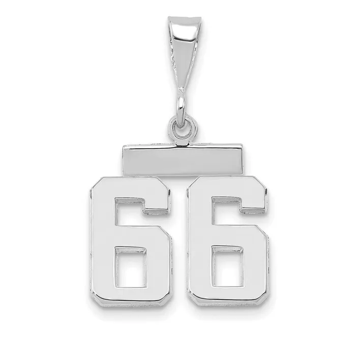Charm Necklaces Goldia 14k White Goldw Small Polished Number 66 Charm