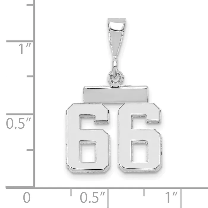Charm Necklaces Goldia 14k White Goldw Small Polished Number 66 Charm