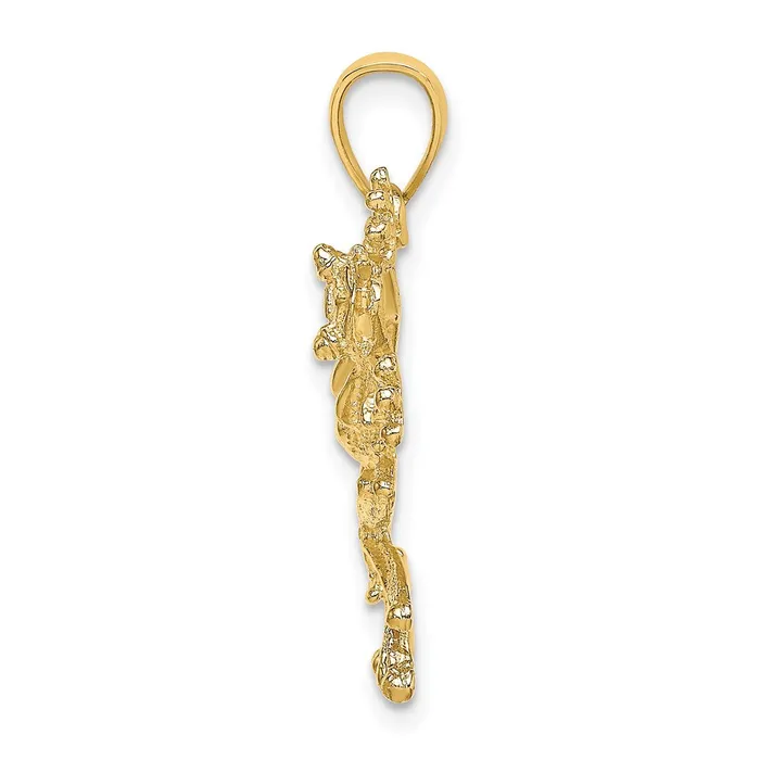 Charm Necklaces Goldia 14k Yellow Gold 2D Textured Frog Charm