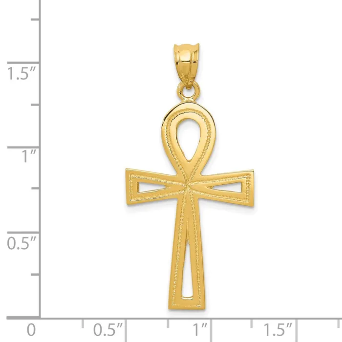 Charm Necklaces Goldia 14k Yellow Gold Ankh Cross Charm
