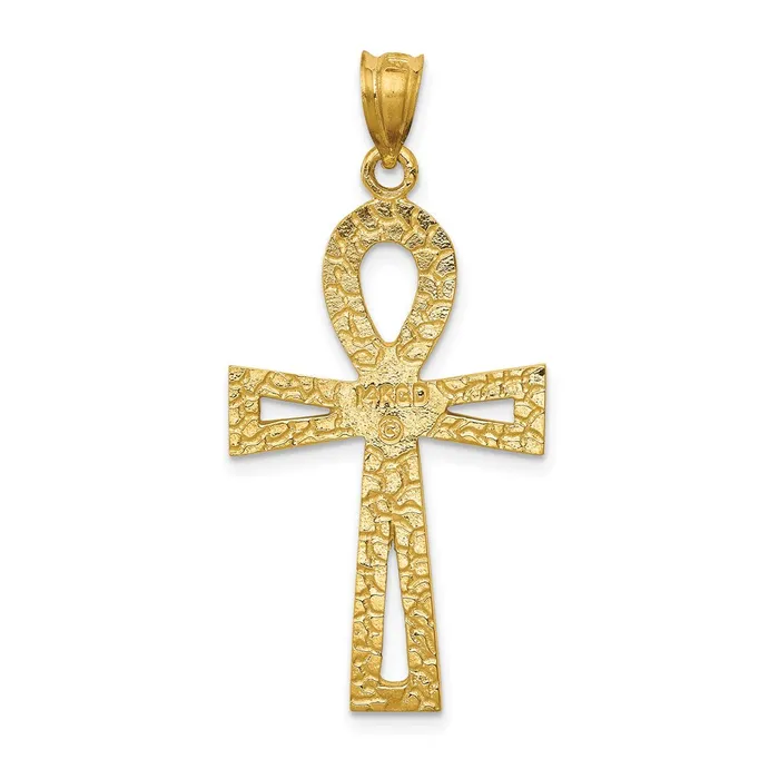 Charm Necklaces Goldia 14k Yellow Gold Ankh Cross Charm