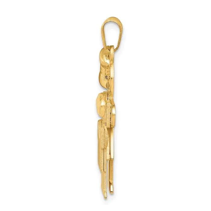 Charm Necklaces Goldia 14k Yellow Gold Big Girl and Little Boy Engravable Charm