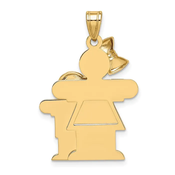 Charm Necklaces Goldia 14k Yellow Gold Big Girl and Little Boy Engravable Charm