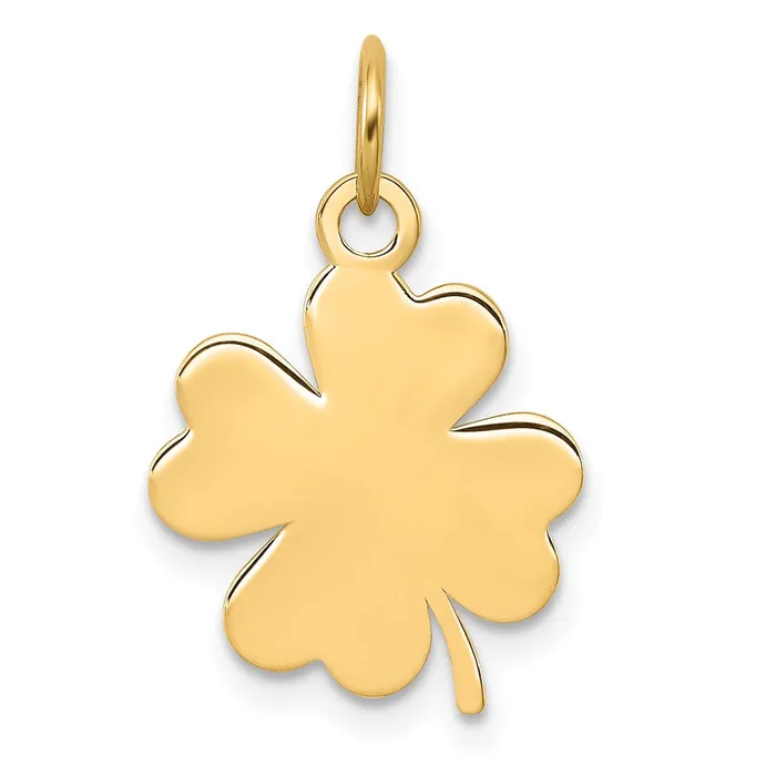 Charm Necklaces Goldia 14k Yellow Gold Plain 018 Gauge Engravable Clover Disc Charm Charm Necklaces Goldia 14k Yellow Gold Plain 018 Gauge Engravable Clover Disc Charm