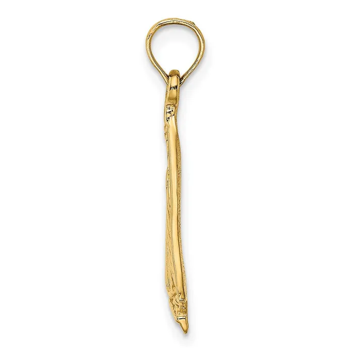 Charm Necklaces Goldia 14k Yellow Gold Polished and Textured Sailboat Charm