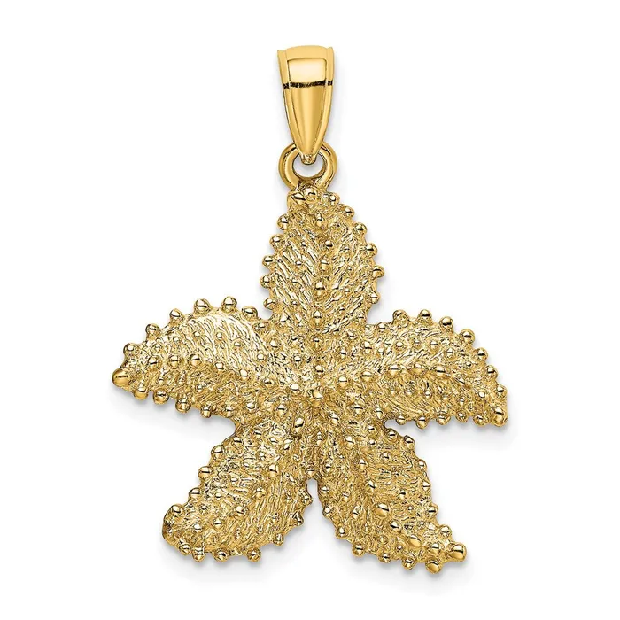 Charm Necklaces Goldia 14k Yellow Gold Textured Starfish Charm