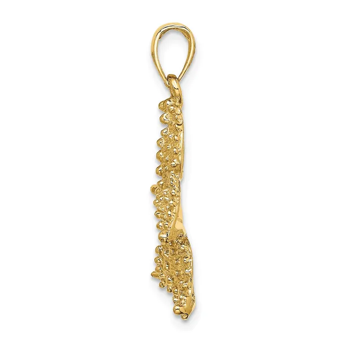 Charm Necklaces Goldia 14k Yellow Gold Textured Starfish Charm