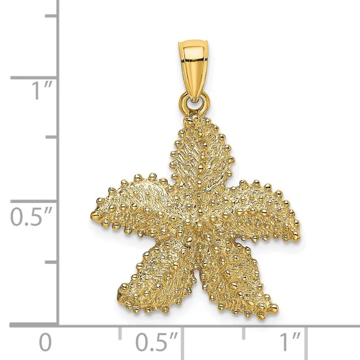 Charm Necklaces Goldia 14k Yellow Gold Textured Starfish Charm