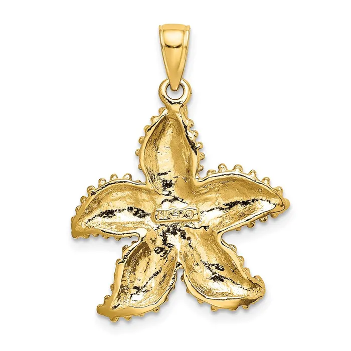 Charm Necklaces Goldia 14k Yellow Gold Textured Starfish Charm