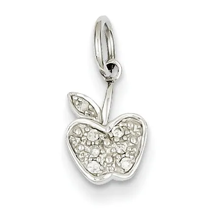 Charm Necklaces Goldiacom 14k White Gold Diamond Apple Charm