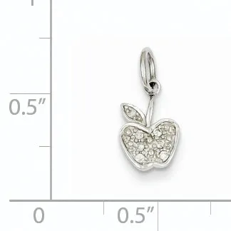 Charm Necklaces Goldiacom 14k White Gold Diamond Apple Charm