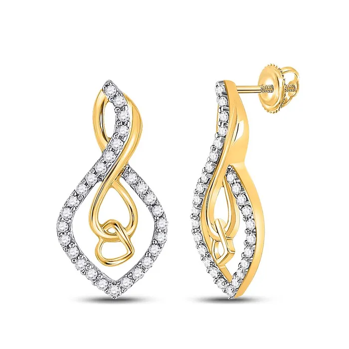 Earrings 10k Yellow Gold Round Diamond Fashion Earrings 15 Cttw gndatlanta Earrings 10k Yellow Gold Round Diamond Fashion Earrings 15 Cttw gndatlanta