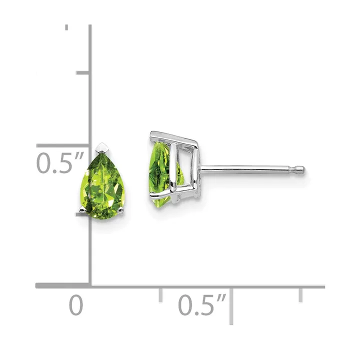 Earrings 14k White Gold 6x4mm Pear Peridot Earrings Goldia