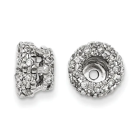 Earrings 14K White Gold Diamond Earring Jacket goldiaca
