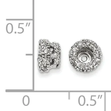 Earrings 14K White Gold Diamond Earring Jacket goldiaca