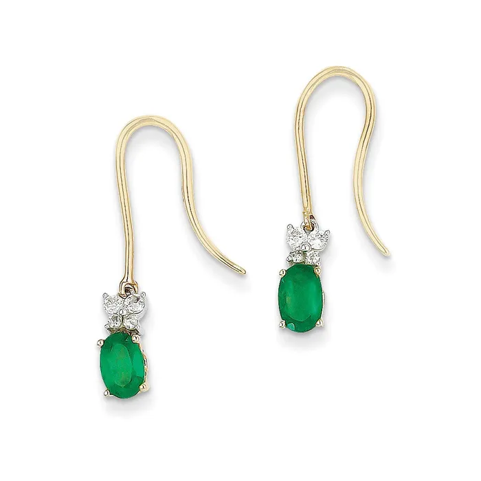 Earrings 14k Yellow Gold 18ct Real Diamond u0026 Emerald Shepherd Hook Earrings Goldia Earrings 14k Yellow Gold 18ct Real Diamond u0026 Emerald Shepherd Hook Earrings Goldia