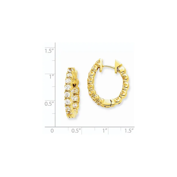 Earrings 14k Yellow Gold Real Diamond Hinged Hoop Earrings Goldia