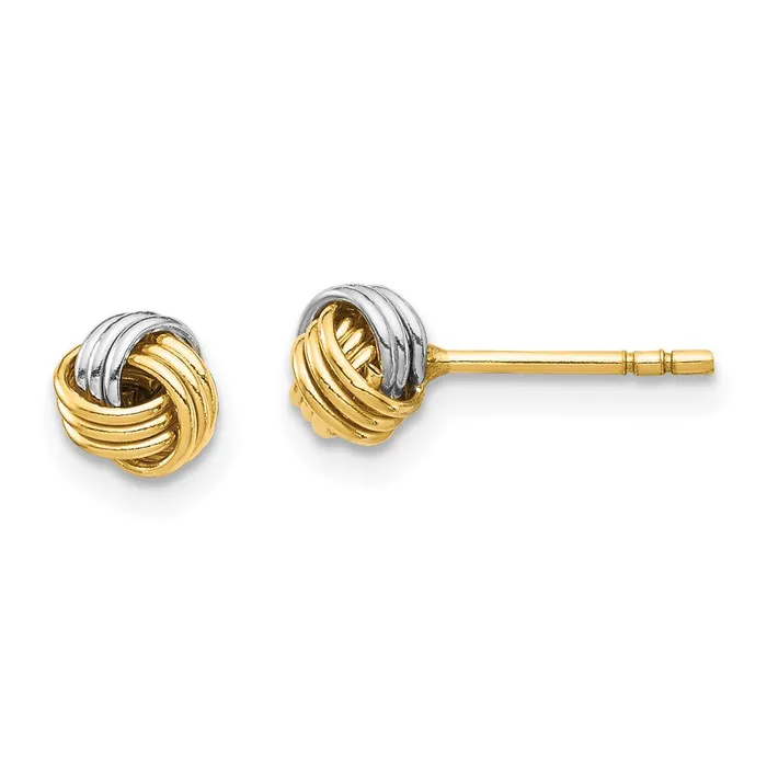Earrings 14k Yellow Rhodium Gold White Rhodium Love Knot Post Earring Goldia Earrings 14k Yellow Rhodium Gold White Rhodium Love Knot Post Earring Goldia