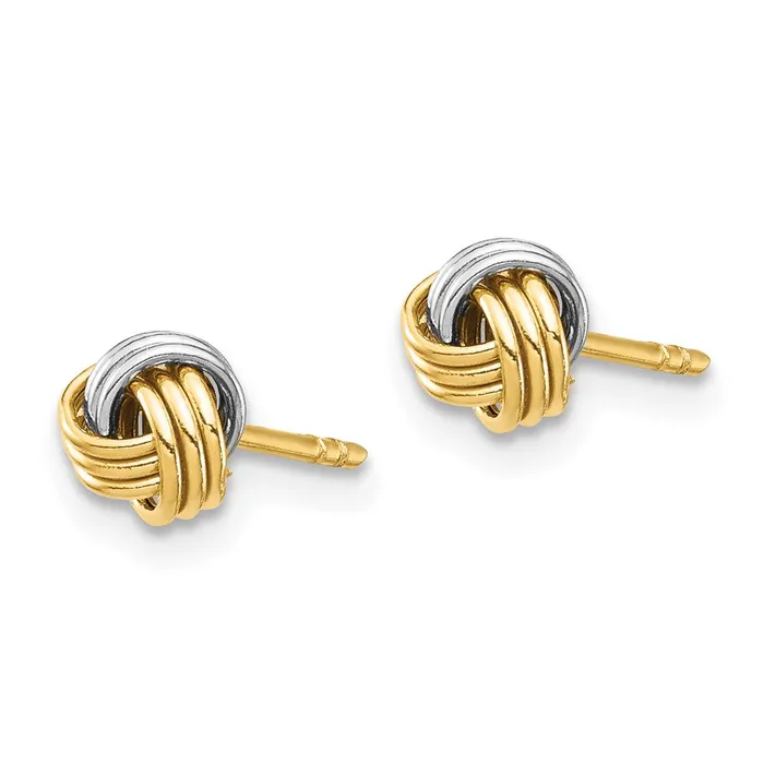 Earrings 14k Yellow Rhodium Gold White Rhodium Love Knot Post Earring Goldia