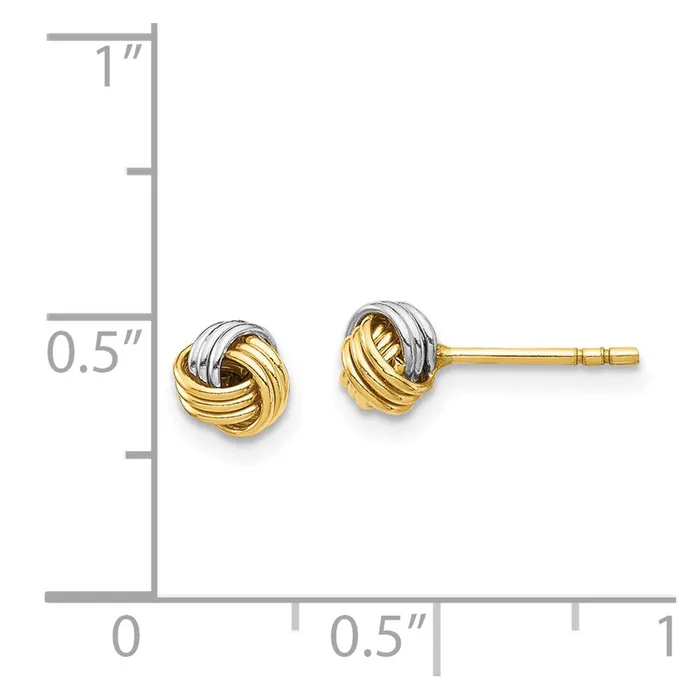 Earrings 14k Yellow Rhodium Gold White Rhodium Love Knot Post Earring Goldia