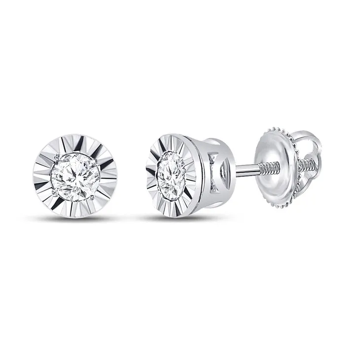 Earrings gndatlanta 14k White Gold Round Diamond Solitaire Illusionset Stud Earrings 110 Cttw Earrings gndatlanta 14k White Gold Round Diamond Solitaire Illusionset Stud Earrings 110 Cttw