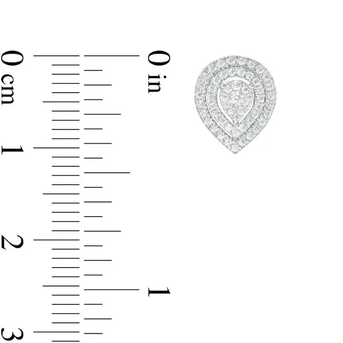 Earrings Goldia 033 CT TW Diamond Triple Teardrop Frame Stud Earrings in 10K White Gold Earrings Goldia 033 CT TW Diamond Triple Teardrop Frame Stud Earrings in 10K White Gold