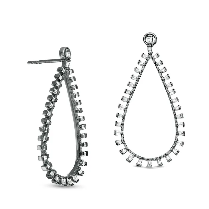 Earrings Goldia 038 CT TW Diamond Teardrop Earrings in 10K White Gold with Black Rhodium Earrings Goldia 038 CT TW Diamond Teardrop Earrings in 10K White Gold with Black Rhodium