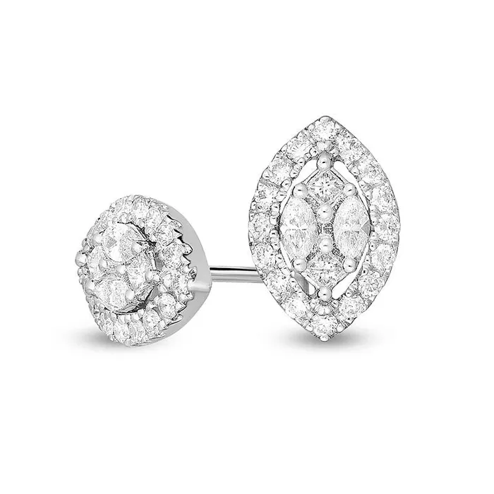 Earrings Goldia 05 CT TW Composite Diamond Marquise Frame Stud Earrings in 10K White Gold Earrings Goldia 05 CT TW Composite Diamond Marquise Frame Stud Earrings in 10K White Gold