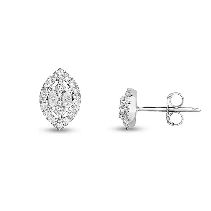 Earrings Goldia 05 CT TW Composite Diamond Marquise Frame Stud Earrings in 10K White Gold Earrings Goldia 05 CT TW Composite Diamond Marquise Frame Stud Earrings in 10K White Gold