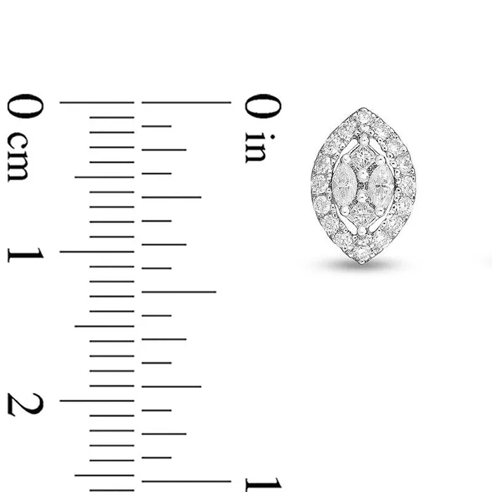 Earrings Goldia 05 CT TW Composite Diamond Marquise Frame Stud Earrings in 10K White Gold Earrings Goldia 05 CT TW Composite Diamond Marquise Frame Stud Earrings in 10K White Gold