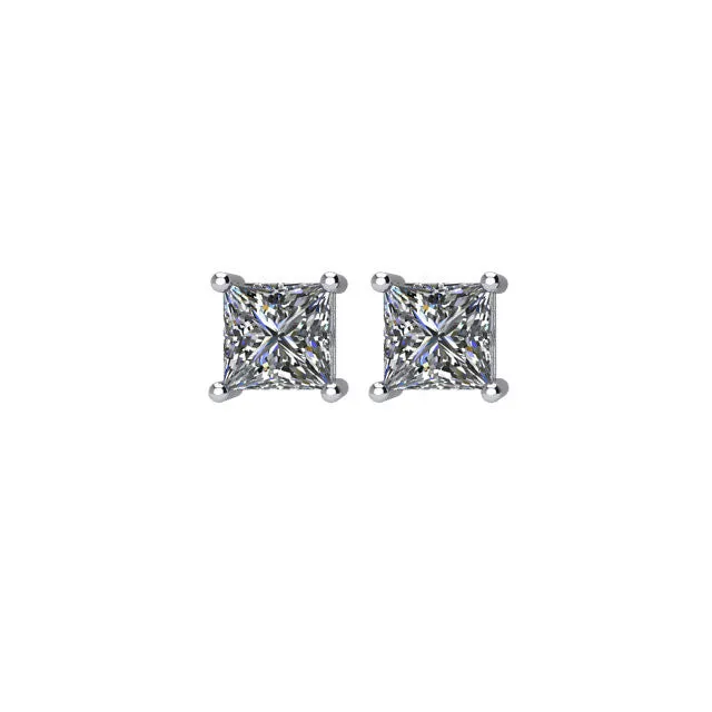 Earrings Goldia 12 CTW Diamond Threaded Post Stud Earrings in 14kt White Gold