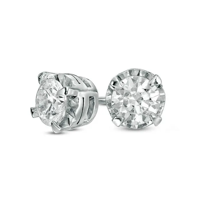 Earrings Goldia 1 CT TW Diamond Solitaire Stud Earrings in 10K White Gold Earrings Goldia 1 CT TW Diamond Solitaire Stud Earrings in 10K White Gold