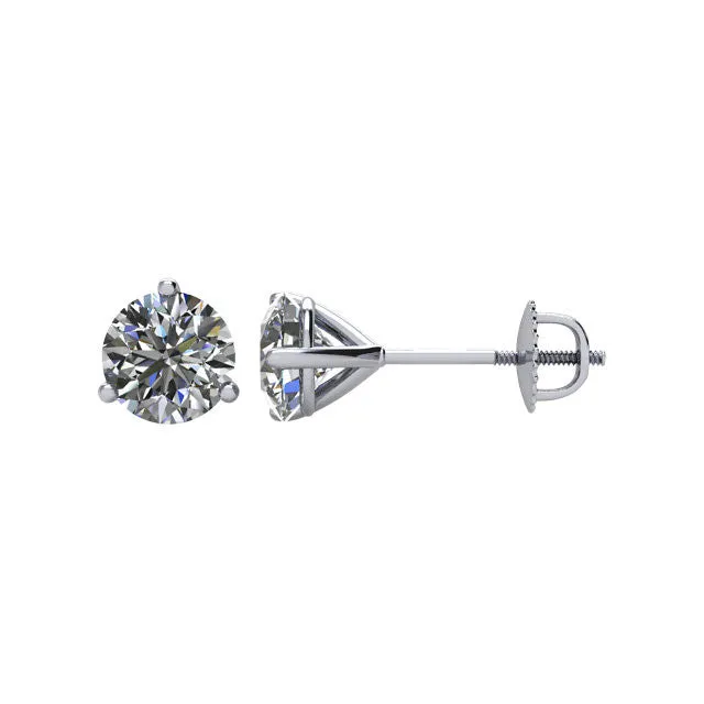 Earrings Goldia 1 CTW Diamond Threaded Post Earrings in 14kt White Gold Earrings Goldia 1 CTW Diamond Threaded Post Earrings in 14kt White Gold