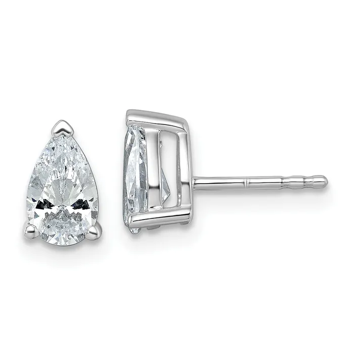 Earrings Goldia 14k White Gold 1 12 ctw Certified Lab Grown Diamond VSSI G Pear 4 Prong Heavy Wt Stud Earrings Earrings Goldia 14k White Gold 1 12 ctw Certified Lab Grown Diamond VSSI G Pear 4 Prong Heavy Wt Stud Earrings