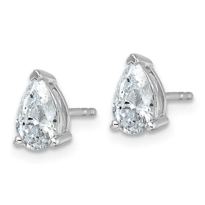 Earrings Goldia 14k White Gold 1 12 ctw Certified Lab Grown Diamond VSSI G Pear 4 Prong Heavy Wt Stud Earrings