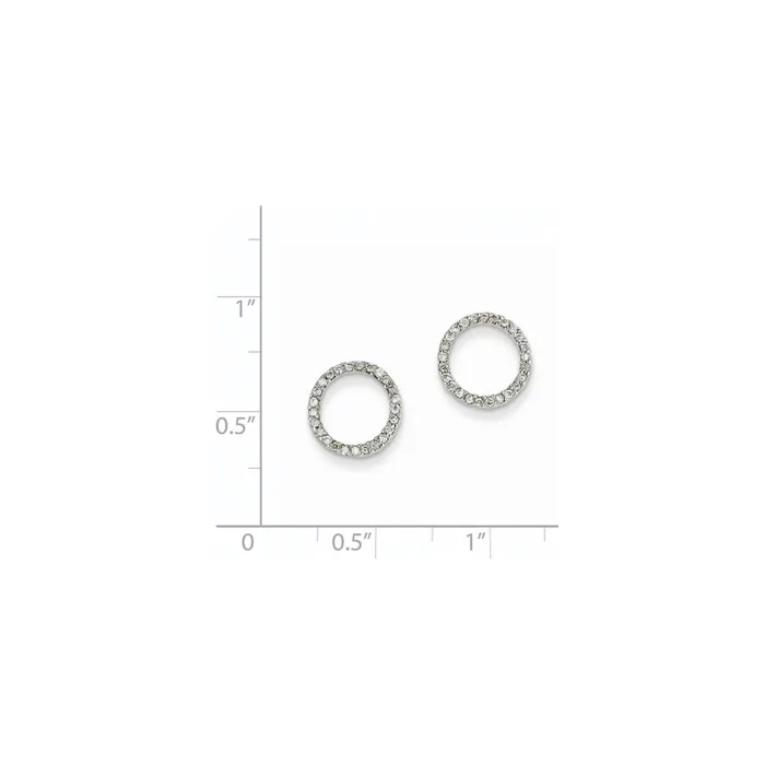 Earrings Goldia 14K White Gold 14Ctw Circle Real Diamond Earrings