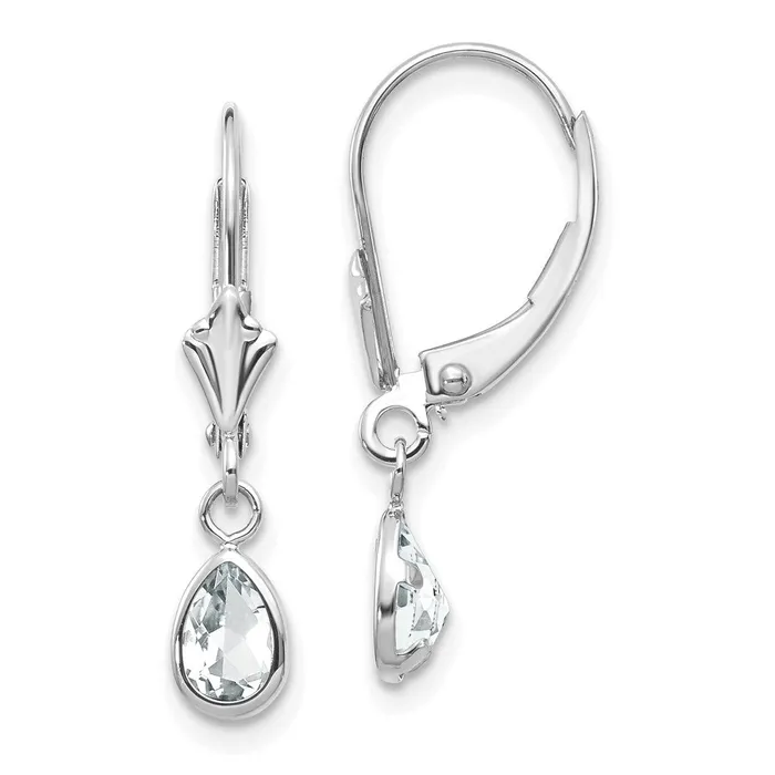 Earrings Goldia 14k White Gold 6x4mm White TopazApril Earrings