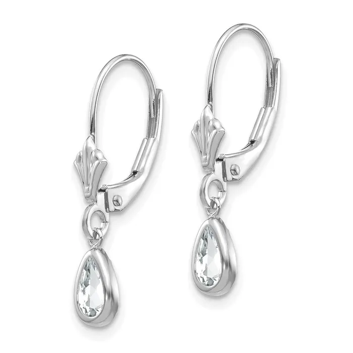 Earrings Goldia 14k White Gold 6x4mm White TopazApril Earrings